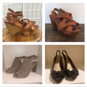 4 pairs of woman’s shoes platform style